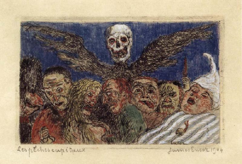 James Ensor The Deadly Sins Dominated by Death Germany oil painting art